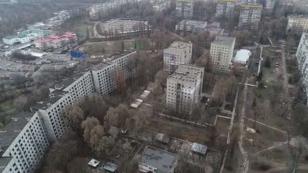 Drone Filmé Dessus Ville Alep Dans Bâtiment Abandonné Dnipro Ukraine — Video