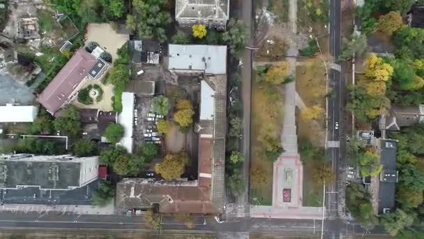 Vista Aérea Una Antigua Ruina Fábrica Ventanas Rotas Destrucción Del — Vídeos de Stock