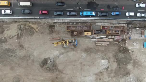 Luchtfoto Van Een Oude Fabrieksruïne Gebroken Ramen Vernietiging Van Het — Stockvideo