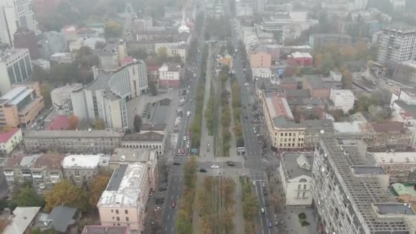 Flygfoto Över Gammal Fabriksruin Och Trasiga Fönster Förstörelse Byggnaden Dnipro — Stockvideo