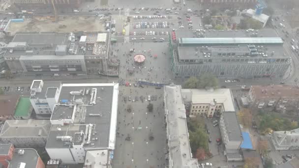 Luftaufnahme Einer Alten Fabrikruine Und Zerbrochener Fenster Zerstörung Des Gebäudes — Stockvideo