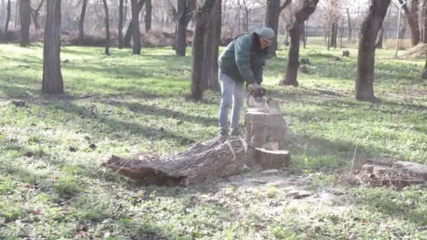 Gönüllü Cumartesi Işi Yapan Meraklılar Ailesi Cumartesi Günü Parkta Çöp — Stok video