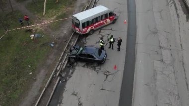 Ukrayna 'da trafik sıkışıklığı yaşandı.