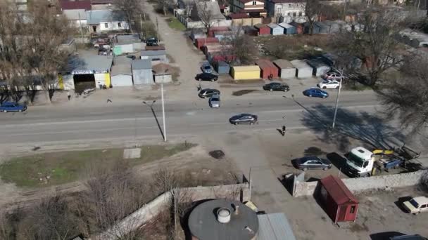 Carros Presos Engarrafamento Place Dnipro Sity Ucrânia — Vídeo de Stock