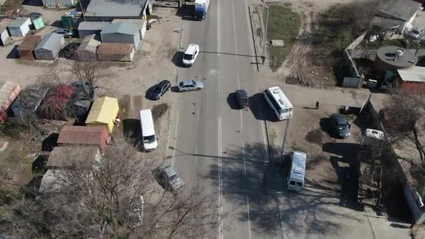 Αυτοκίνητα Κολλημένα Μποτιλιάρισμα Στην Place Dnipro Sity Ουκρανία — Αρχείο Βίντεο