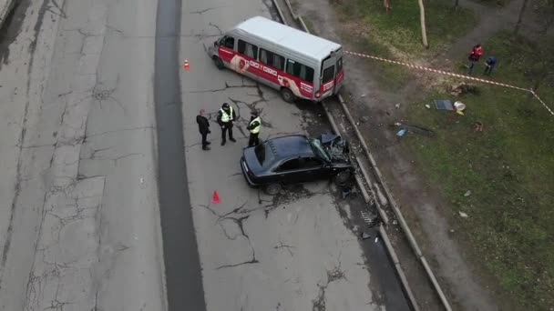 Samochody Utknęły Korku Place Dnipro Sity Ukraina — Wideo stockowe