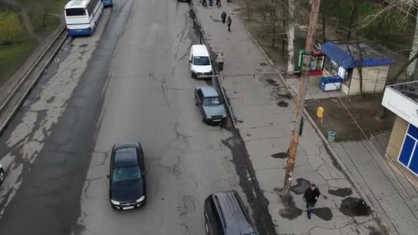 Cars Stuck Traffic Jam Place Dnipro Sity Ukraine — Stock Video