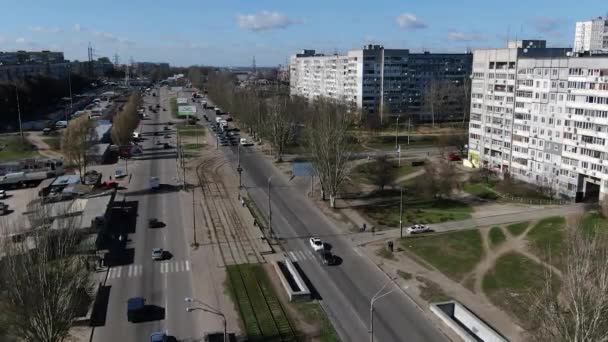 Coches Atascados Atasco Tráfico Plaza Universidad Ucrania — Vídeo de stock