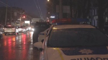 Ukrayna 'da trafik sıkışıklığı yaşandı.