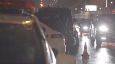 Ukrayna 'da trafik sıkışıklığı yaşandı.