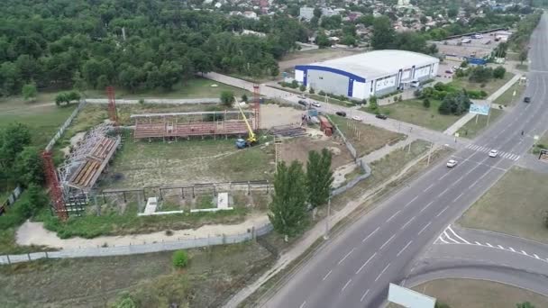 Dnipro Ucraina Gente Sta Piedi Edificio Vista Dall Alto Nell — Video Stock