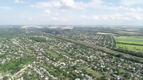 Dnjoekel Oekraïne Mensen Staan Van Bovenaf Kijken Het Kantoorgebouw Bouwen — Stockvideo