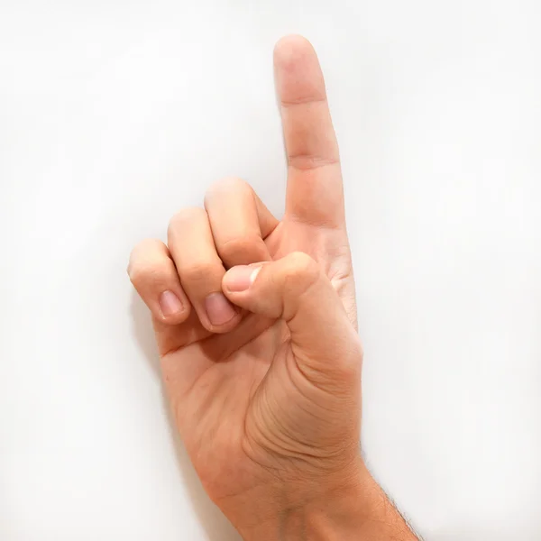 Litery D amerykańskiego języka migowego (Asl) dla osób niesłyszących — Zdjęcie stockowe