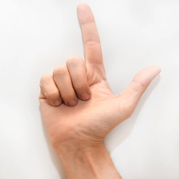 Letter L in American Sign Language (ASL) for deaf people — Stock Photo, Image