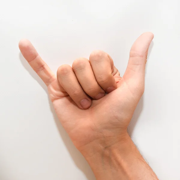 Letter Y in American Sign Language (ASL) for deaf people — Stock Photo, Image