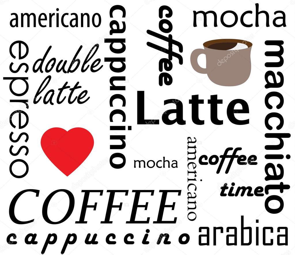 Coffee types conceptual illustration