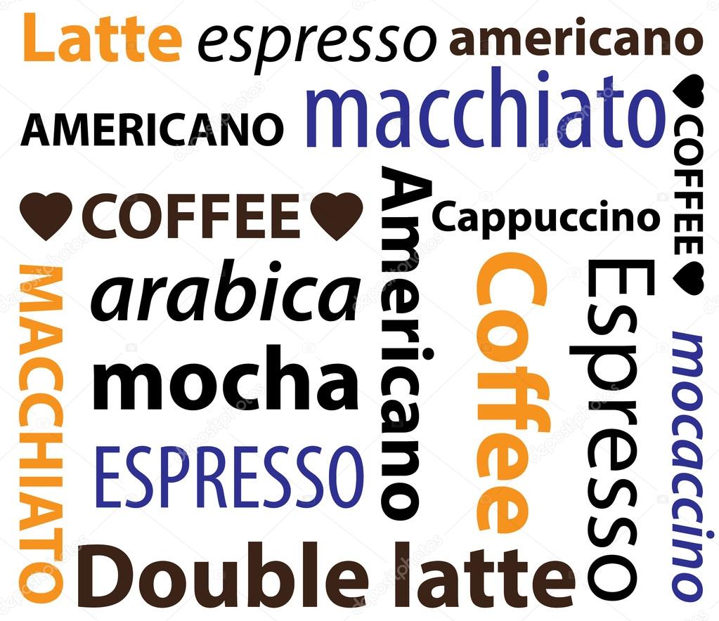 Coffee types illustration