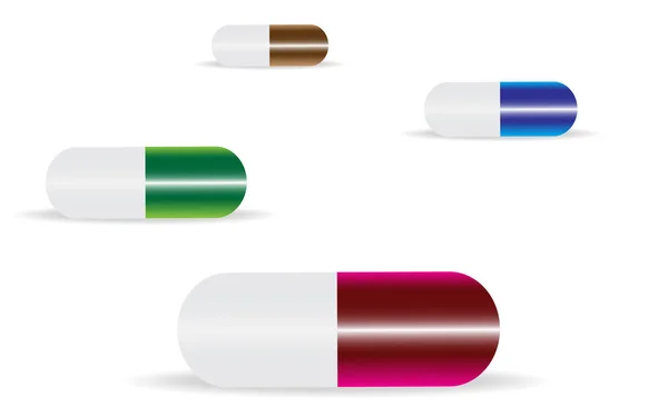 Таблетки та препарати ізольовані на білому тлі — стоковий вектор