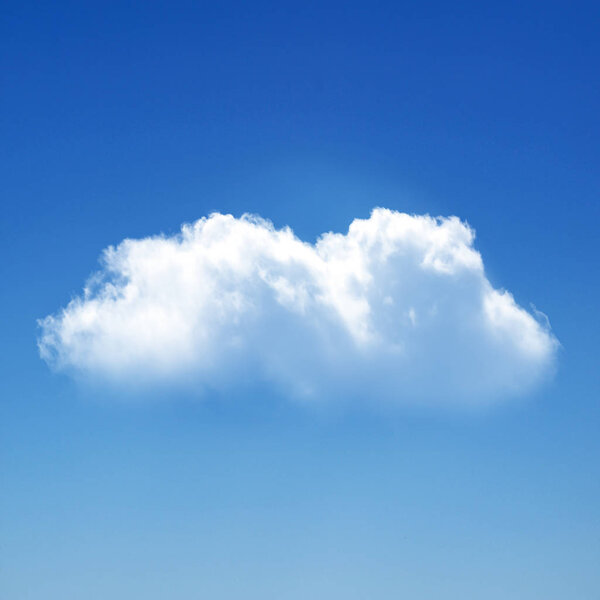 White cloud isolated over blue background
