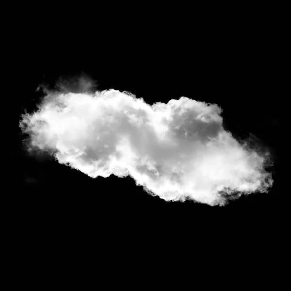 Λευκό σύννεφο απομονωθεί πάνω από το μαύρο φόντο — Φωτογραφία Αρχείου