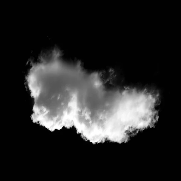 White cloud isolated over black background — Stock Photo, Image