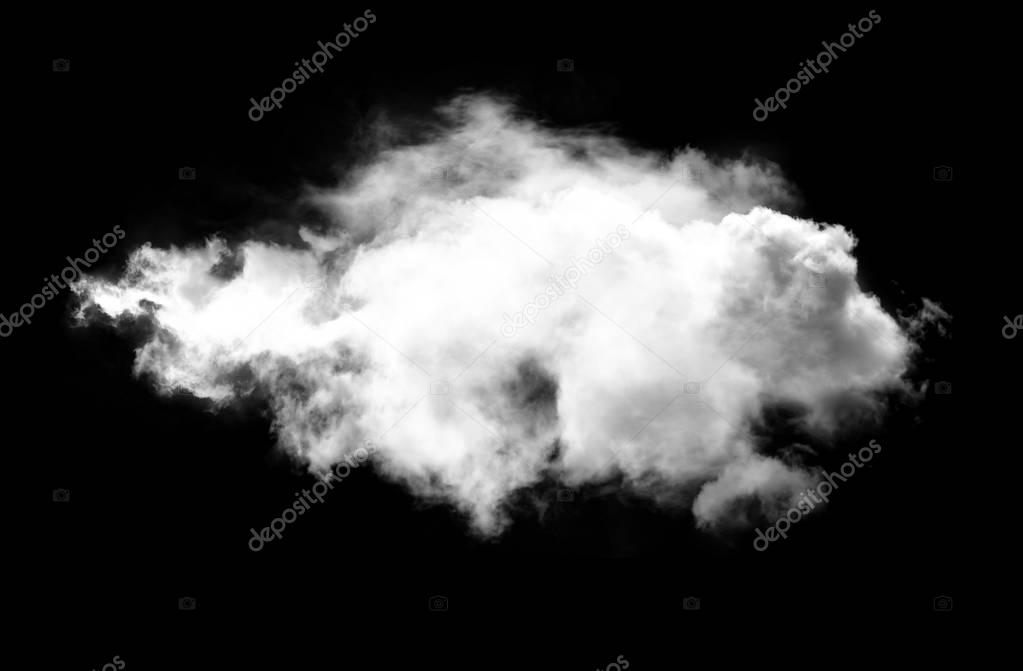 Single cloud isolated over black background