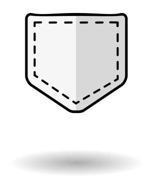 White pocket vector icon clipart