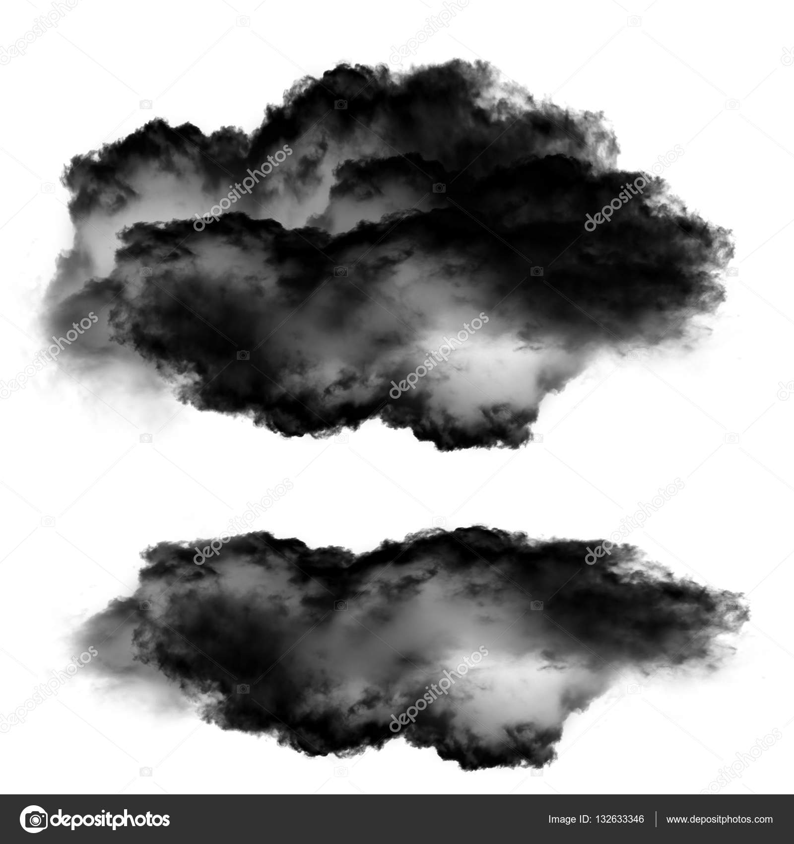Two black clouds isolated over white background Stock Photo by  ©maxterdesign 132633346