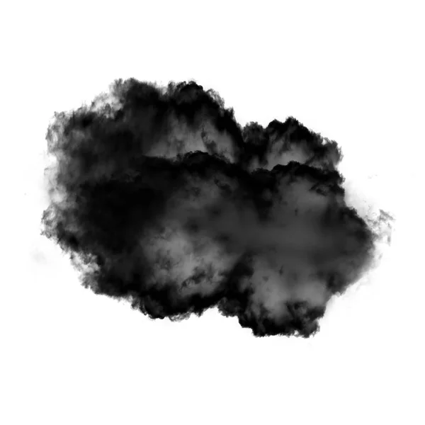 Svarta realistiska moln av rök isolerade över vit bakgrund — Stockfoto
