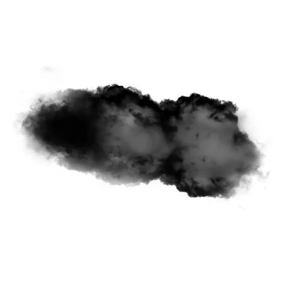 Svarta moln eller rök isolerade över vit bakgrund — Stockfoto