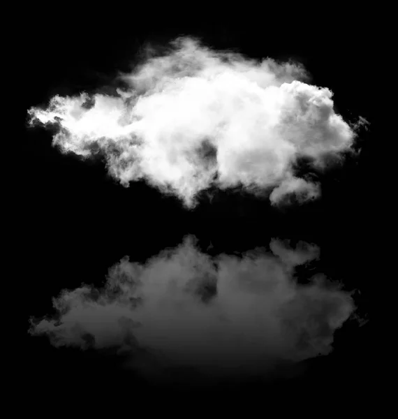 Одинарна хмара ізольована на чорному тлі — стокове фото