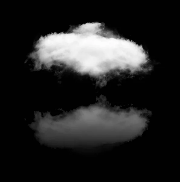 Cloud and its reflection over black background — Stock Photo, Image