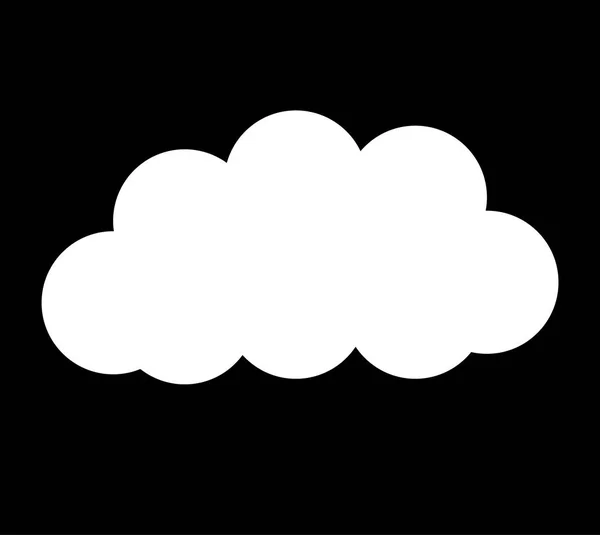 Иконка вектора облака на черном фоне — стоковый вектор