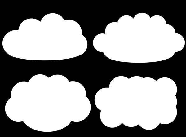 검은 배경 위에 고립 된 구름 벡터 아이콘 — 스톡 벡터