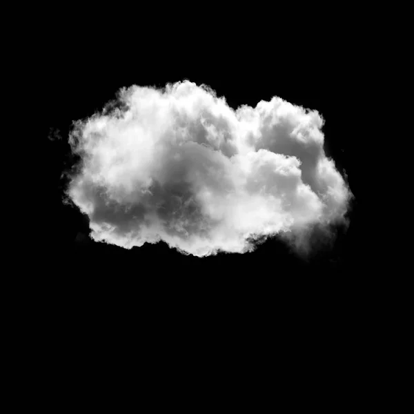 Біла хмара ізольована на чорному тлі — стокове фото
