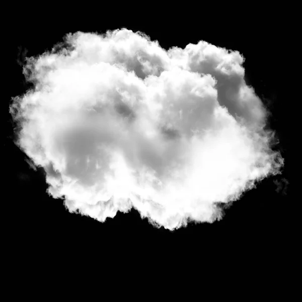 Pluizige wolk vorm geïsoleerd op zwarte achtergrond — Stockfoto