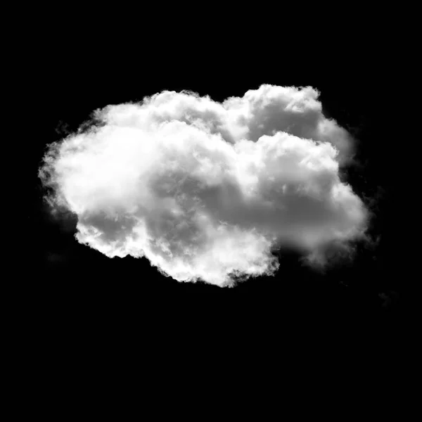 흰 구름 모양 검은 배경 위에 절연 — 스톡 사진