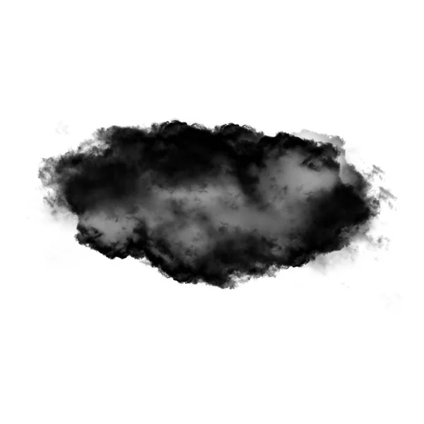 Svarta moln av rök isolerade över vit bakgrund — Stockfoto