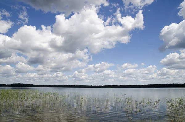 Lake onder zomer wolken — Stockfoto