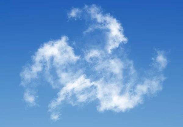 Dragon shaped cloud isolated over blue sky background