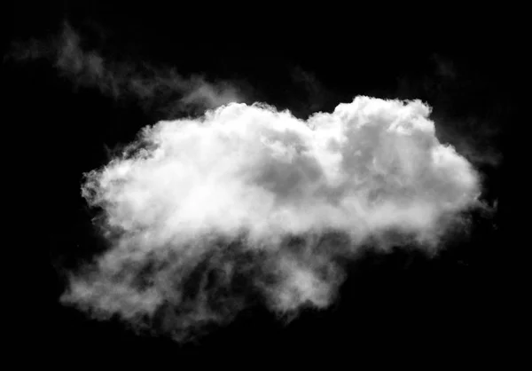 Single white cloud isolated over black background — Stock Photo, Image