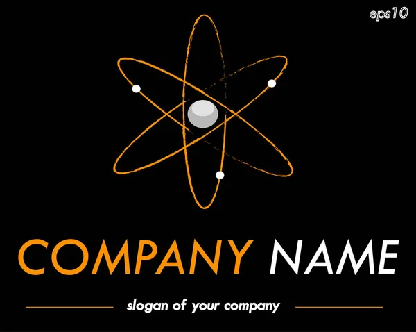 Modello di logo vettoriale Atomo, logotipo per un'azienda o un marchio — Vettoriale Stock