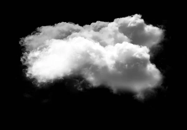 Forma de nuvem realista isolado sobre fundo preto — Fotografia de Stock