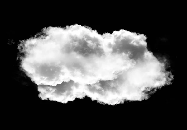 黒の背景に分離されたリアルな雲の形 — ストック写真