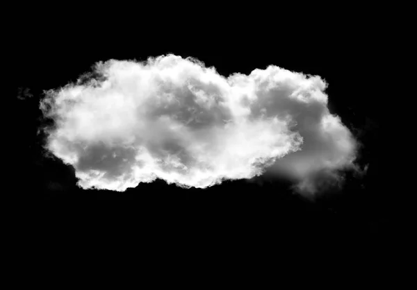 Realistic cloud shape isolated over black background — Stock Photo, Image