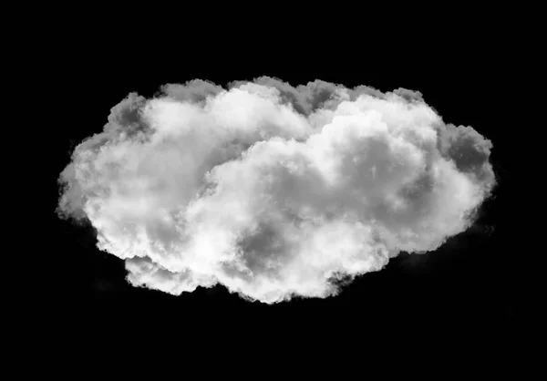 Forma de nuvem realista isolado sobre fundo preto — Fotografia de Stock