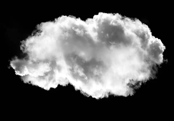 黒の背景上の単一の白い雲 — ストック写真