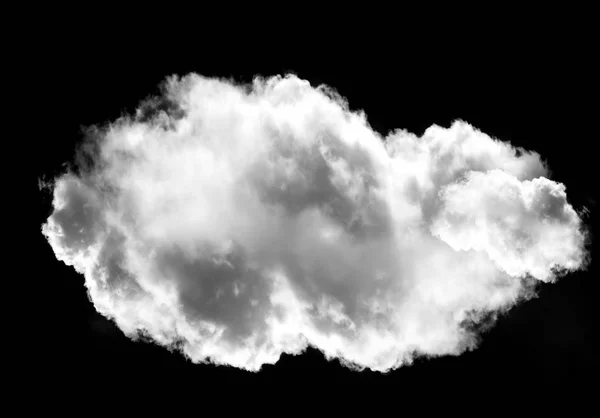 검은 배경 위에 단일 흰 구름 — 스톡 사진