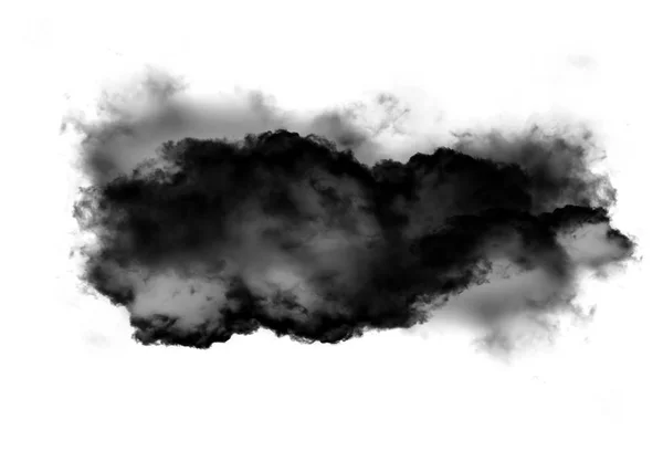 Nube negra de humo sobre fondo blanco — Foto de Stock