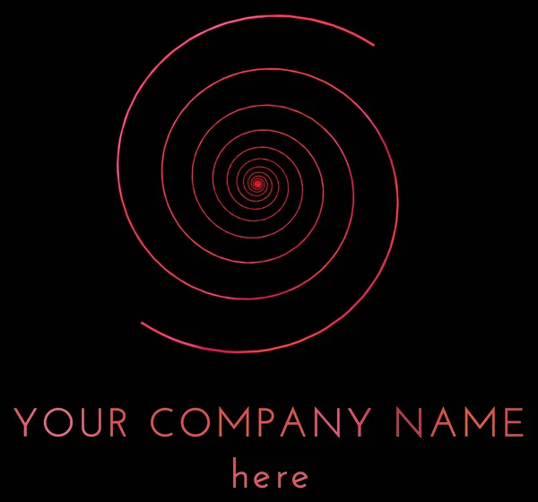 Rode vortex logo sjabloon geïsoleerd op zwarte achtergrond — Stockfoto